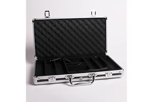 300 Piece Redtooth Poker Empty Wooden Poker Chip Case with Strong Handle & Lock