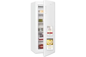 Exquisit Gefrierschrank, Tiefkühlschrank Groß 168 L Volumen, 4* Gefrieren, Türanschlag wechselbar, Gefrierschrank Gross 55cm Breite, GS5230-H-040D weiss