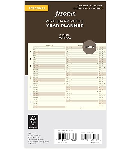 Filofax Agenda Personale 26-68421R 2026 Settimanale Su Due Pagine, In - Foto 10