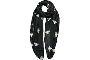 CLAUDIA&JASON Glitter Bumble Bees Scarf Wraps Shawl Soft Scarf Lightweight Scarfs