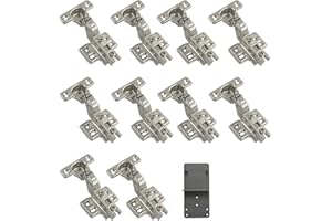 LOOTICH 90 Degré Rentrant 26mm Soft Close Mini Charnieres avec Amortisseur Hydraulique Fermeture Automatique Charnière à Amorti pour Armoires de Porte Lot de 10