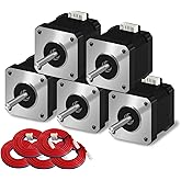 iMetrx NEMA 17 Stepper Motor 5PCS 42x38mm 1.5A 2 Phase 4 Wire 1.8 Degree with 39.3 Inch Cable for Creality CR-10 10S Ender 3 
