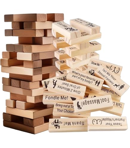 Jeu De Tour Coquin Pour Couples Jileijar - 48 Blocs En Bois Pour Ambiance Intime, Cadeau Nightgame Drôle Et Romantique