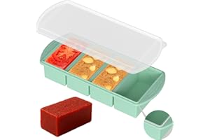 QUELIEN Souper Cube Silikon Gefrierform mit Deckel – 1-Cup Portionierer für Suppe, Brühe & Aufläufe – BPA-freie, stapelbare Gefrierbehälter für Meal Prep in Mintgrün