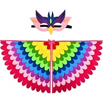 Déguisement Ailes D'oiseau Lollanda Pour Enfant - Châle Blanc Avec Masque