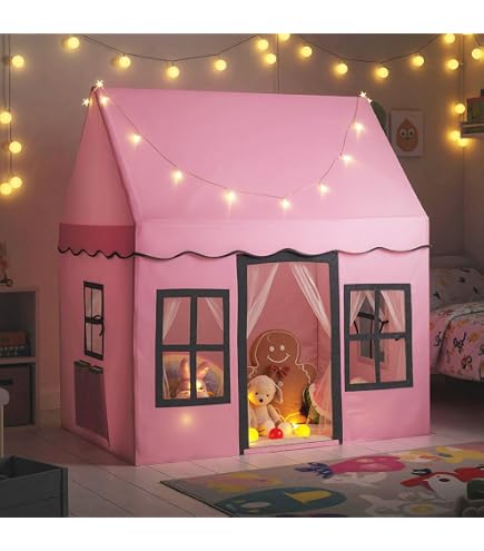 GOPLUS Tienda Grande para Niños, Casa de Juego en Forma de Cúpula con Luces Brillantes, Banderines, 2 Puertas 2 Ventanas, Tienda Tipi Lavable a Máquina para Niños de 3 Años (Beige GOPLUS Tienda Grande para Niños, Casa de Juego en Forma de Cúpula con Luces Brillantes, Banderines, 2 Puertas 2 Ventanas, Tienda Tipi Lavable a Máquina para Niños de 3 Años (Beige
