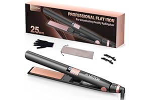 BESTOPE MIX Ceramic Hair Straighteners, 110mm Extra Long Flat Iron Hair Straightener LCD Dispaly Adjustable Temperature 80-230°C Hair Straighteners Ultra Fast Heat Up for All Hair