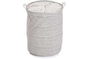 Versa 22000015 Cesto de Ropa para la Colada con Asas Plegable, Poliéster, Black Line, 48 x 38 x 38 cm