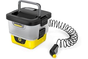 Nettoyeur extérieur Mobile Kärcher OC 4, débit : 2 l/Min, Poids : 3,1 kg, réservoir d'eau : 8 l, Batterie Lithium-ION, Tuyau spiralé, Filtre d'appareil, réservoir d'eau Amovible, Basse Pression Douce