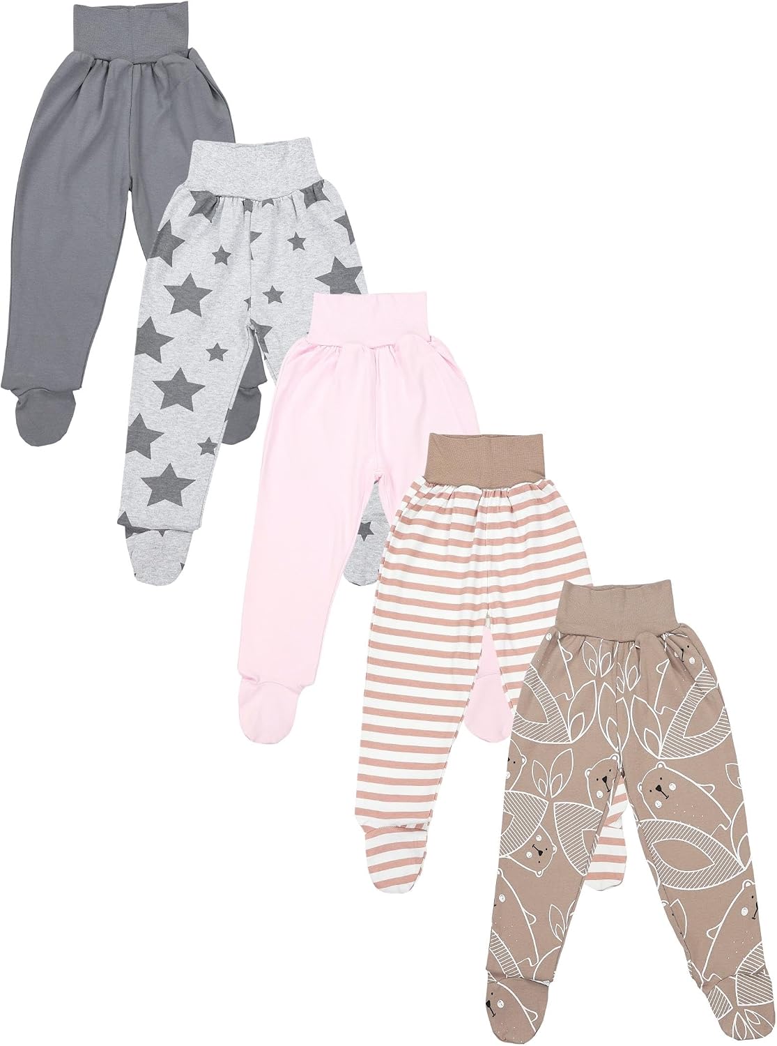 TupTam Pantalón con Pies de Bebé NIños NIña Pack de 5