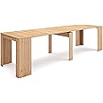 Skraut Home | Extendable Console Table | Folding Dining Table | 300 | For 14 diners | Folding table | Modern Style | Oak