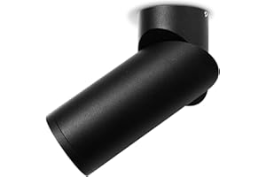 KYOTECH Nero Faretto da Parete o Soffitto Orientabile, Attacco GU10 per Lampadina, Plafoniera, Lampada da Soffitto per Ingresso, Applique per Camera da Letto o Corridoio, Lampadina Non Inclusa