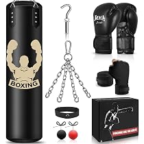Sacco da boxe Adulto 180 cm - Sacco da boxe pesante autogonfiante con guantoni e pompa ad aria