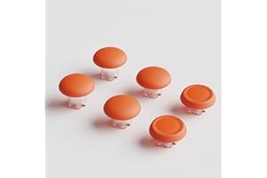 KUSTOMAZING Performance Thumbstick Caps Replacement Kit for PS5 DualSense Edge Controller, Thumb Stick Grips Accessories for PlayStation 5 Pro Elite Controller (Standard Concave*2, Low Dome*2, High Dome*2-Orange)