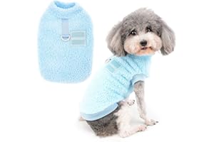 Zunea Sweter z Polaru dla Psa, Płaszcz Zimowy, Ciepła Kurtka, Miękkie Puszyste Ubranie dla Szczeniaka z Pierścieniem D, do Uprzęży, na Zimną Pogodę