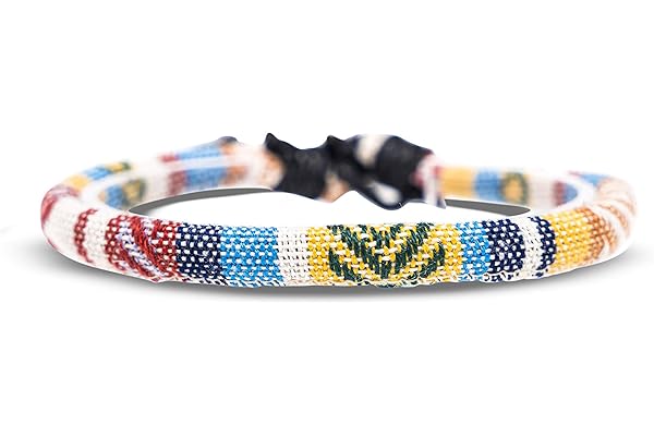Made by Nami Pulsera Boho Surfer para Mujer y Hombre - Accesorios para Fiestas y de Playa - Hechos a Mano - 100% Resistente al Agua y Ajustable (Amarillo)