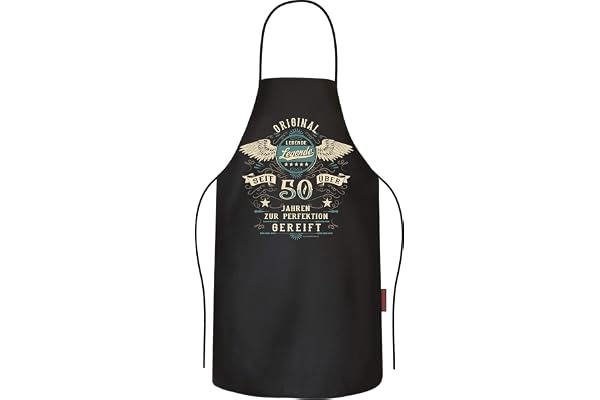 Tablier de barbecue - Tablier de cuisine - Cadeau pour 50e anniversaire - En pur coton, Légende, XL