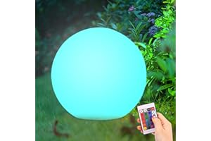 OBELUNRP Solar Globe Lights Outdoor, 20cm Color Changing LED Solar Ball Light with Remote Control, Garden Waterproof Balls Lights for Outside Lawn Patio Decorations