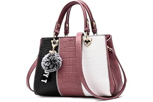VARLIVOO Women Handbag Shoulder Bag for Ladies Female Messenger Bag for Work Top-Handle Bag Crocodile Pattern Waterproof PU Leather