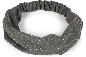 styleBREAKER Pannband i viskos med glitterstenar och resår,Mörkgrå | lätt sportpannband, 50-60 cm omkrets, 5-17 cm brett, One Size, tryckfritt