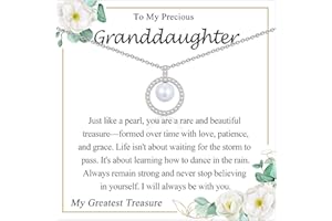 EYQV Gifts for Women Girls, Daughter Granddaughter Niece Gifts, Pearl Necklace, Birthday Christmas Graduation Gift for Her, Communion Christening Gift for Girls