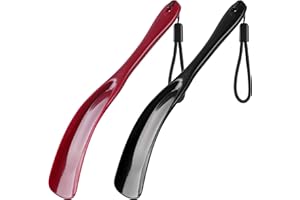 DK177 2 PCS Calzascarpe, Calzascarpe Corto 19.5cm, Facile da Trasportare, Plastica con Cordino, per Uomini, Donne, Bambini e Anziani