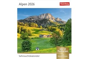 Alpen Sehnsuchtskalender 2026 - Wochenkalender mit 53 Postkarten: 53 Postkarten in einem Fotokalender für Bergfreunde. Beeindruckende Panoramen in einem Kalender zum Aufstellen (Postkartenkalender)