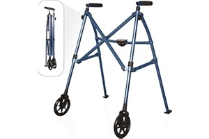‎ABLE LIFE COMFORTABLY INDEPENDENT Able Life Space Saver Walker, Faltbar Verstellbare Gehrahmen mit Vorderrädern für Senioren, Gehhilfe mit Festen Rädern, Kobaltblau