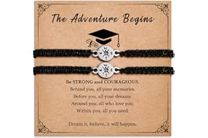 MANVEN Graduation Gifts Graduation Presents Class of 2024 College Graduate Gifts High School Compass Bracelet Inspirational Gifts for Him Her Friends Classmate Daughter Son BFF