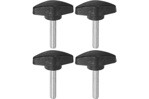 QUARKZMAN 4pz Manopole a T con Viti a Testa Alare M6x30mm Manopole a T Plastica Filettatura Maschio standard Maniglie Manopole Serraggio a mano Vite a testa Zigrinata, Nero