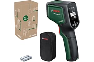 Bosch pistola termica a infrarossi AdvancedTemp (da -30 °C a +500 °C, con display LED, rileva temperatura superficiale, ambientale e umidità, identifica ponti termici o rischio di muffe)