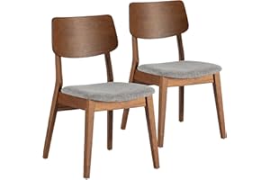 HOMN LIVING Pack 2 sillas Susi Color Nogal, Madera Maciza, 49 cm (Ancho) 52 cm (Profundo) 82 cm (Alto)