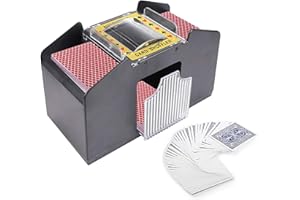 Wowlela Card Shuffler, Automatische Kartenmischmaschine 4 Deck für Poker, Rommé, UNO, Texas Holdem und Blackjack