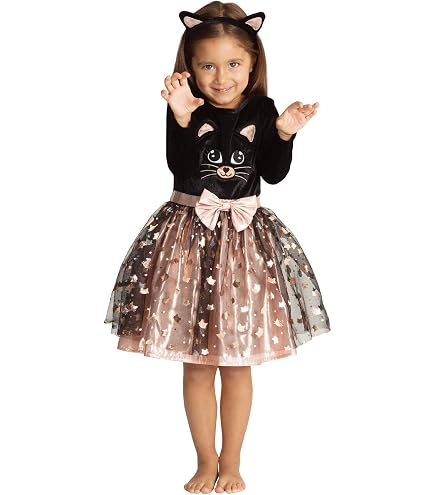 Déguisement Tutu Chat Noir – Enfant 5-7 Ans (105-117 Cm) – Haut, Tutu, Queue, Mitaines Et Collants – Carnaval, Halloween