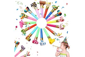KYEDGC 40Pcs Colourful Party Blowers For Kids, Colourful Loot Filler Noise Toy, Party Whistles, Party Blowers, Party Supplies For Birthday Party, Wedding, Christmas, Anniversary, Graduation