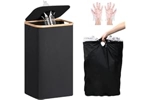 KIMIGO Collecteur de Bouteilles 110L,Rangement de Bouteilles Consignées avec 2 Sacs de Transport,Récipient de Collecte de Bouteilles Consignées pour Recyclables & Verre, Noir