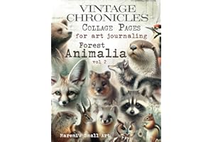 VINTAGE CHRONICLES Collage Pages for Art Journaling, Forest Animalia vol 2: A book with 140+ Images To Cut Out, Glue and Collage for Junk Journals, Mixed Media & Scrapbook / BOOK of Woodland ANIMALS