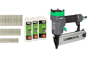 SALKI | Set Chiodatrice CSK B12 + Chiodi Brad AX 25 mm | 30 mm | 40 mm | Pistola Pneumatica per Chiodi | Chiodatrice per Legno e Falegnameria