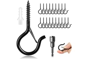 vsshe 30 piezas M5 Ganchos de Tornillo Hembrillas Cerradas, Ganchos de Techo Q-Hanger, Ganchos de Rosca con Hebilla de Seguridad, Cáncamos de Tornillo con Rosca de Madera para Macetas, Luces, Jardín