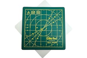 The Quilted Bear Alfombrilla de corte giratoria de 7 x 7 pulgadas, cuadrada, autorreparable, giratoria de 360° con innovador mecanismo de bloqueo para acolchado y costura (verde)