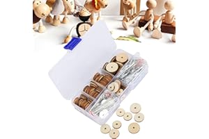 LIZEALUCKY 50 Set Puppen-Joint-Steck verbinder Cotter Pin-Gelenke und Faserplatten Holz puppen Zubehör für Teddybär-Herstellung Zubehör für Puppen-DIY-Kunst handwerk