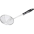 Royalford Stainless Steel Skimmer – Premium Fine Mesh Strainer - Sieve Solution – Perfect Ladle Skimmer Slotted Spoon for Kitchen Frying Food, Pasta, Spaghetti, Noodle – Hook for Convenient Storage