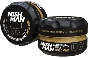 NISHMAN Hårstylingvax 07 - Gold One 150g - Kraftfullt Grepp och Flexibel Styling för alla Frisyrer - Långvarig Kontroll och D
