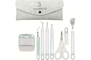 KINGFINGER Scrapbooking-Werkzeug-Set, Unkrautjäter, Schaber, Spatel, Pinzette, Schere, Ritzstift, grundlegende Unkrautwerkzeuge, Zubehör und Zubehör für Cricut/Silhouetten/Cameos/Jäten Vinyl/Spleißen