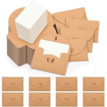 50 Enveloppes Kraft Avec Cartes Vierges - Cœurs Fermoirs Pour Mariage, Anniversaire, Noël