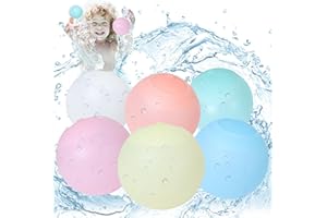 MARYPATY Globos de Agua Reutilizables 12 Piezas Bolas de Agua Recargables Rapido para Niños y Niñas, Nuevos Globos de Agua Reutilizables de Silicona Juguetes Agua para Piscina Playa y Exteriores (C - 6 Pcs)