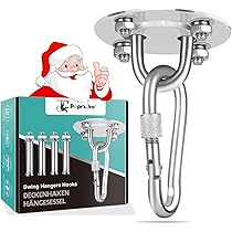 Edelstahl Deckenhaken Bis 400kg - 360° Drehbarer Schwerlasthaken Für Boxsack & Hängematten