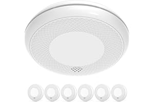 RUNIDUR Detector Combinado de Humo y CO, Detector de Humo de Monóxido de Carbono Independiente, Sensor Preciso con Batería de 10 Años, Botón de Prueba, 6 Piezas