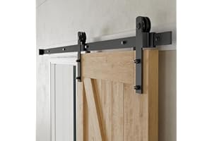 CCJH 6 Feet Heavy Duty Sturdy Sliding Barn Door Hardware Kit -Smoothly and Quietly -Easy to Install Fit 36" Wide Door Panel (I Shape Hanger)