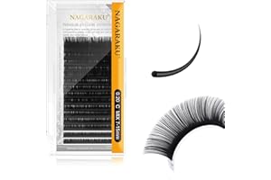 NAGARAKU Extensiones de Pestañas Individuales Clásico 1:1 Pestañas Pelo a Pelo Volumen Lashes Natural Blando Suave Wispy Singel Eyelash Extension Pestañas Postizas Negro 16 Filas(0.20mm C 7-15mm)